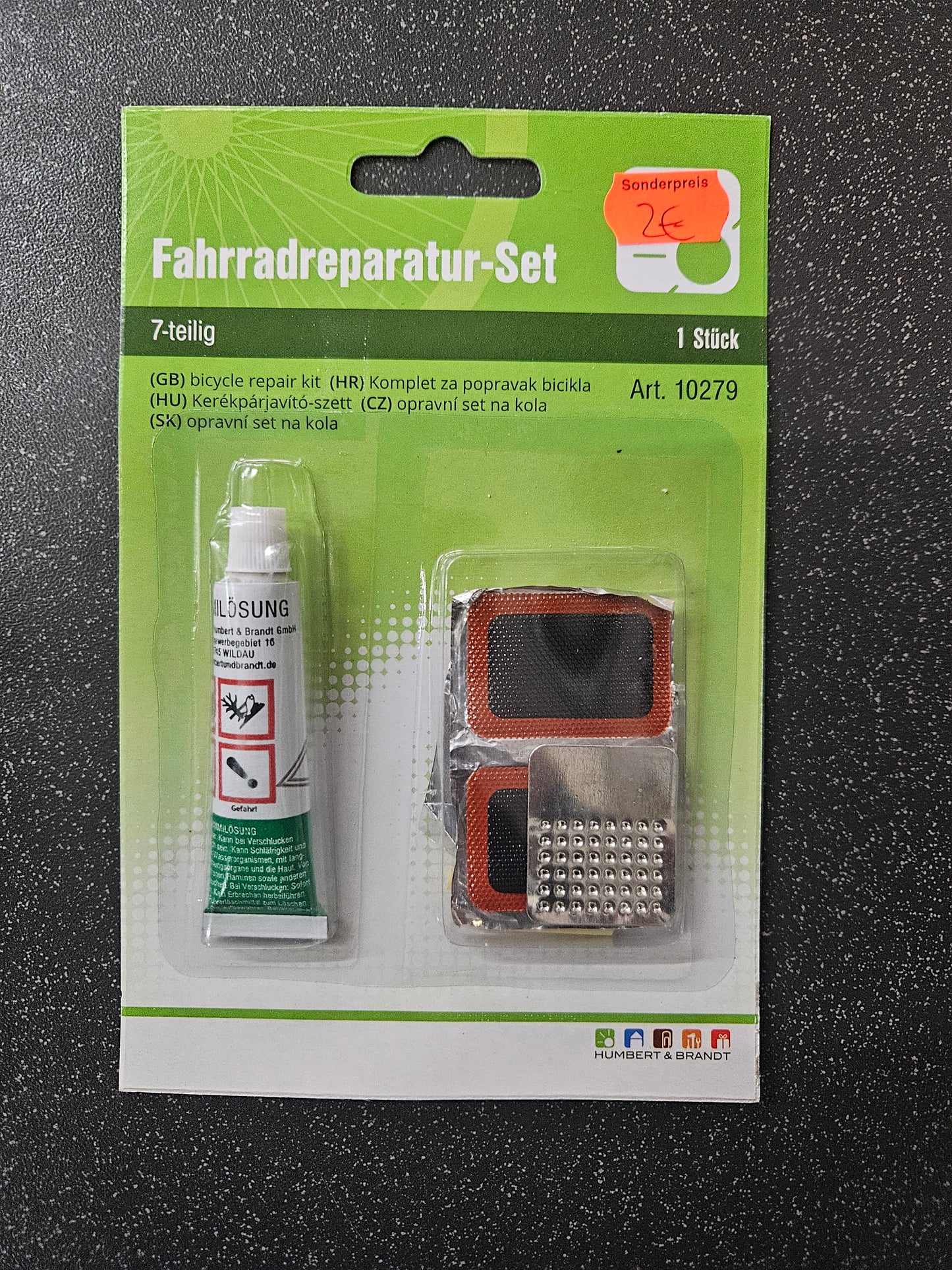 Fahrradreparatur-Set 7-teilig – Flickzeug für Schläuche & Gummimaterialien