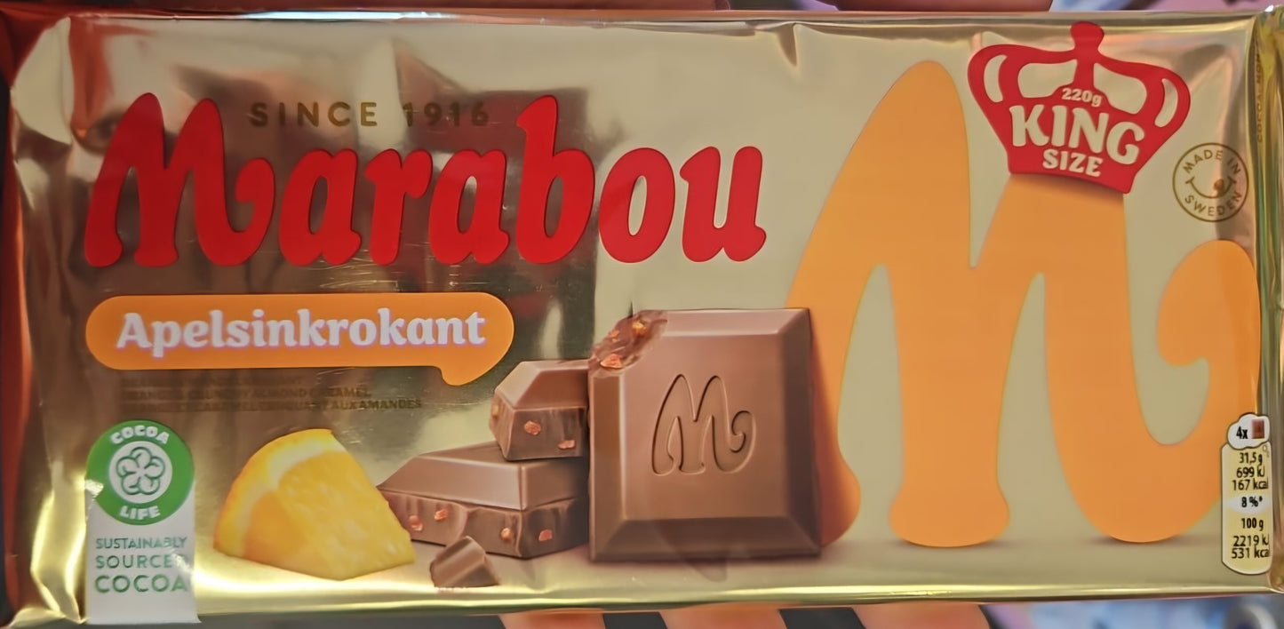Marabou Apelsinkrokant King Size 220g