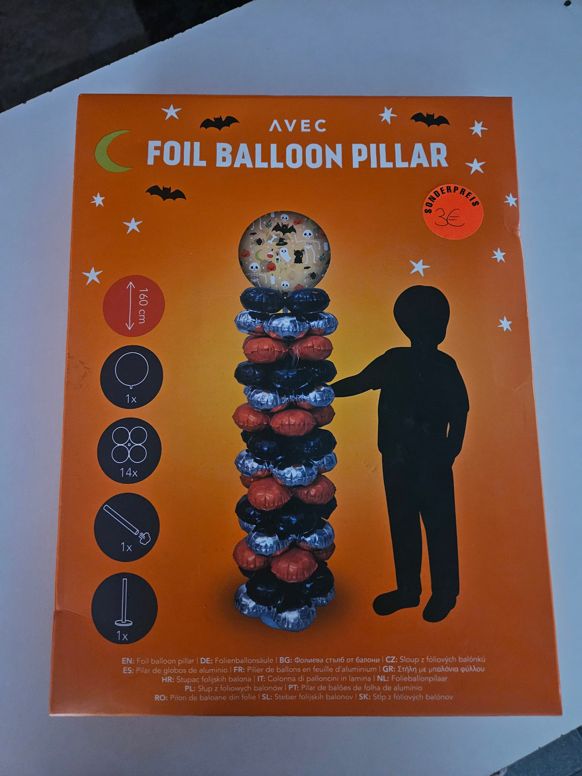 Halloween Folienballonsäule 160cm Party Deko Set