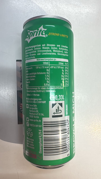 Sprite Zitrone-Limette 0,33 l Dose – Erfrischungsgetränk