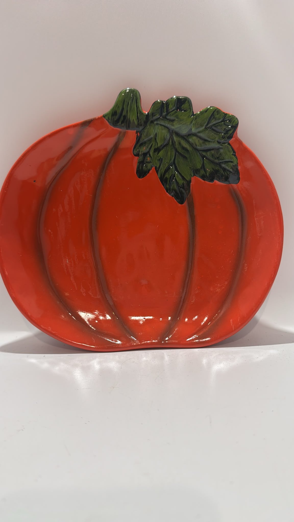 Deko Kürbisteller Keramik Orange Herbst Kürbis Schale 23cm