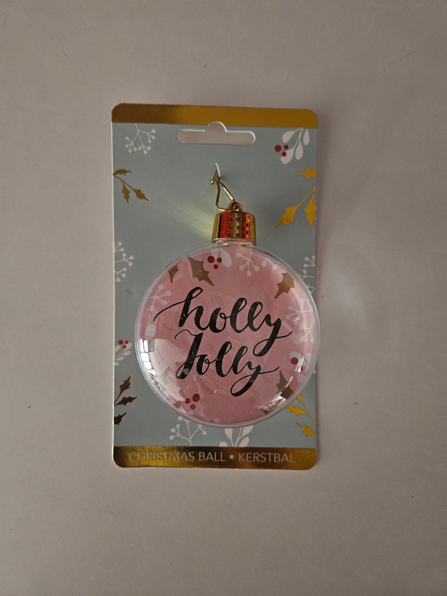 Weihnachtskugel Befüllbar Foto Holly Jolly Rosa