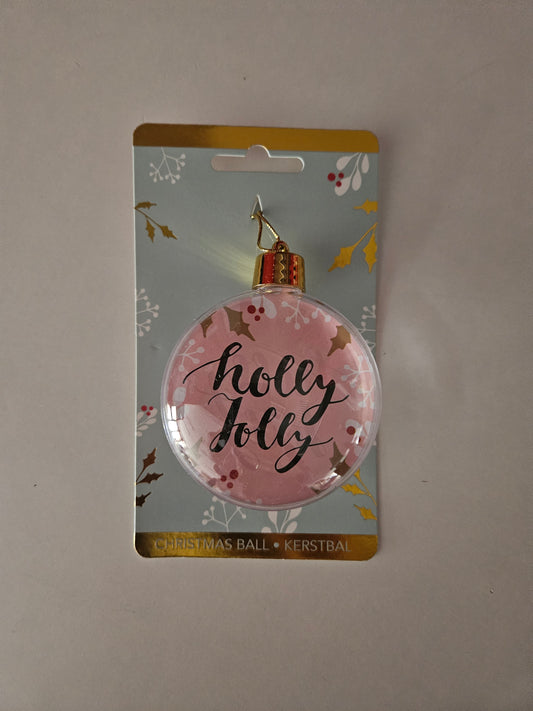 Weihnachtskugel Befüllbar Foto Holly Jolly Rosa