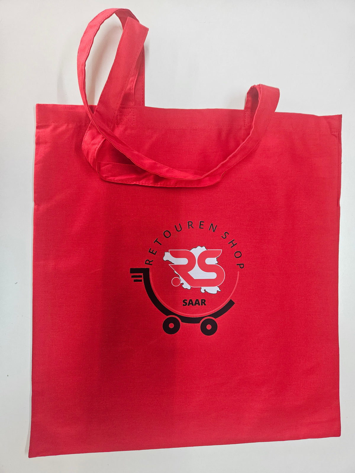 Baumwolltasche Retourenshop Saar Rot 41x38 cm – Stoffbeutel