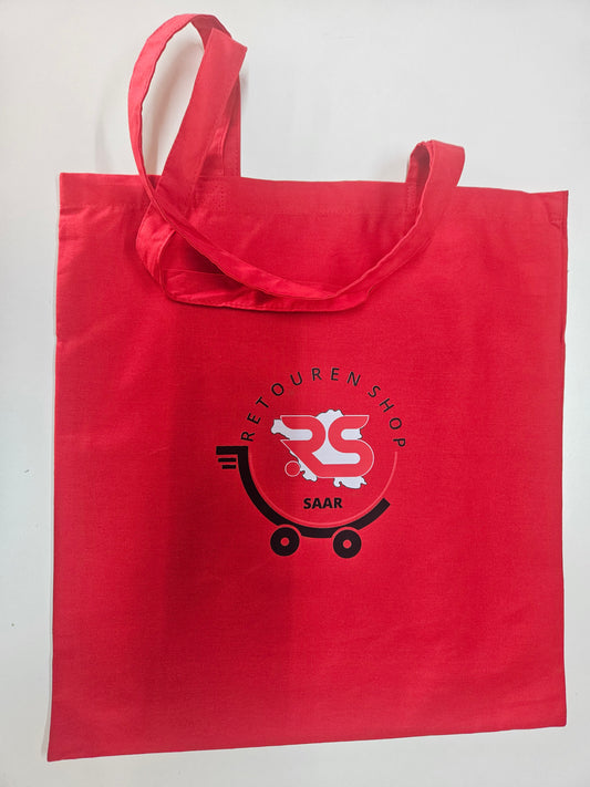 Baumwolltasche Retourenshop Saar Rot 41x38 cm – Stoffbeutel