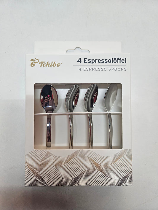 4 Espressolöffel aus Edelstahl 18/10 – Hochglanzpoliert