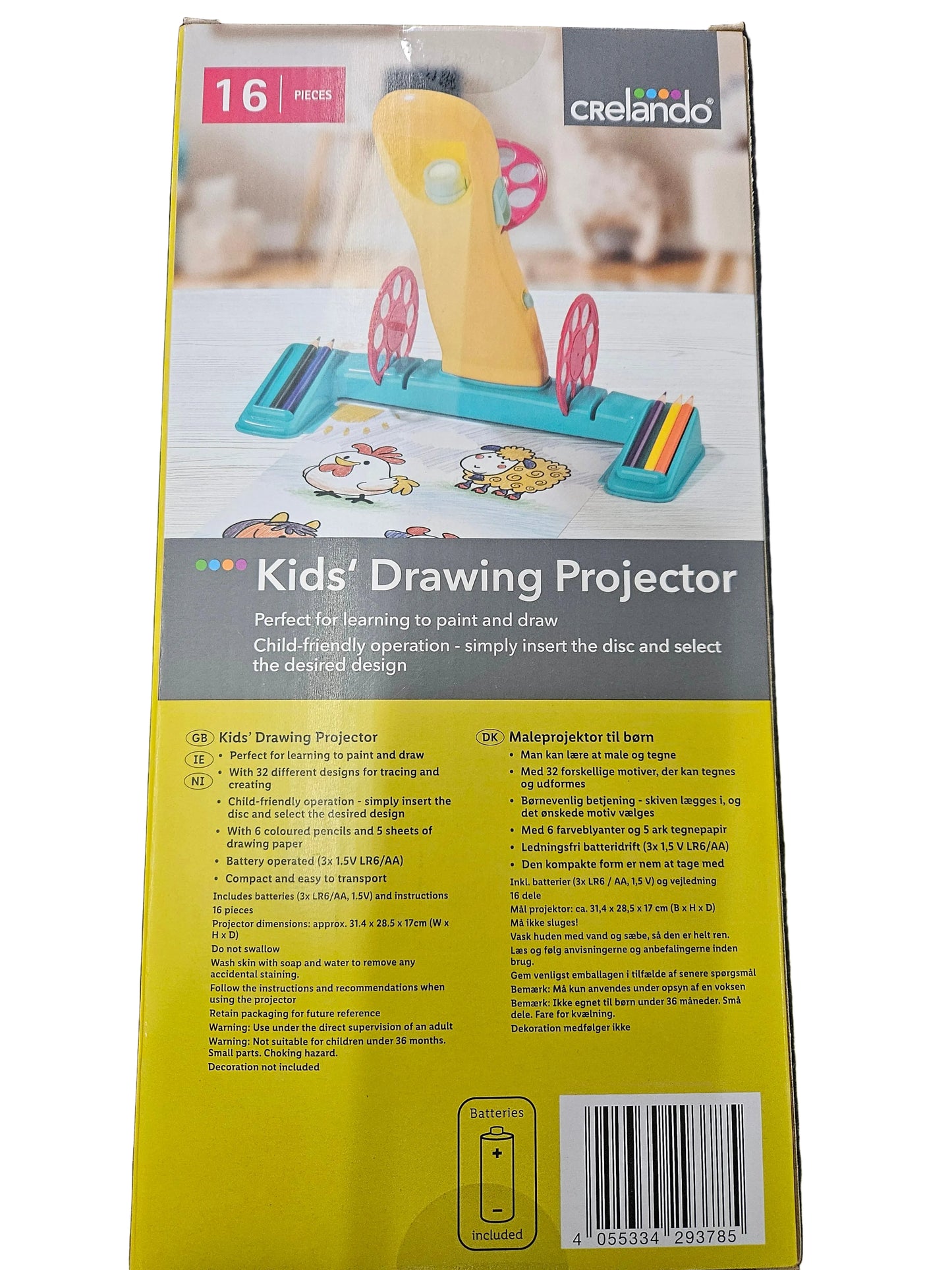 Kinder Malprojektor mit 32 Motiven