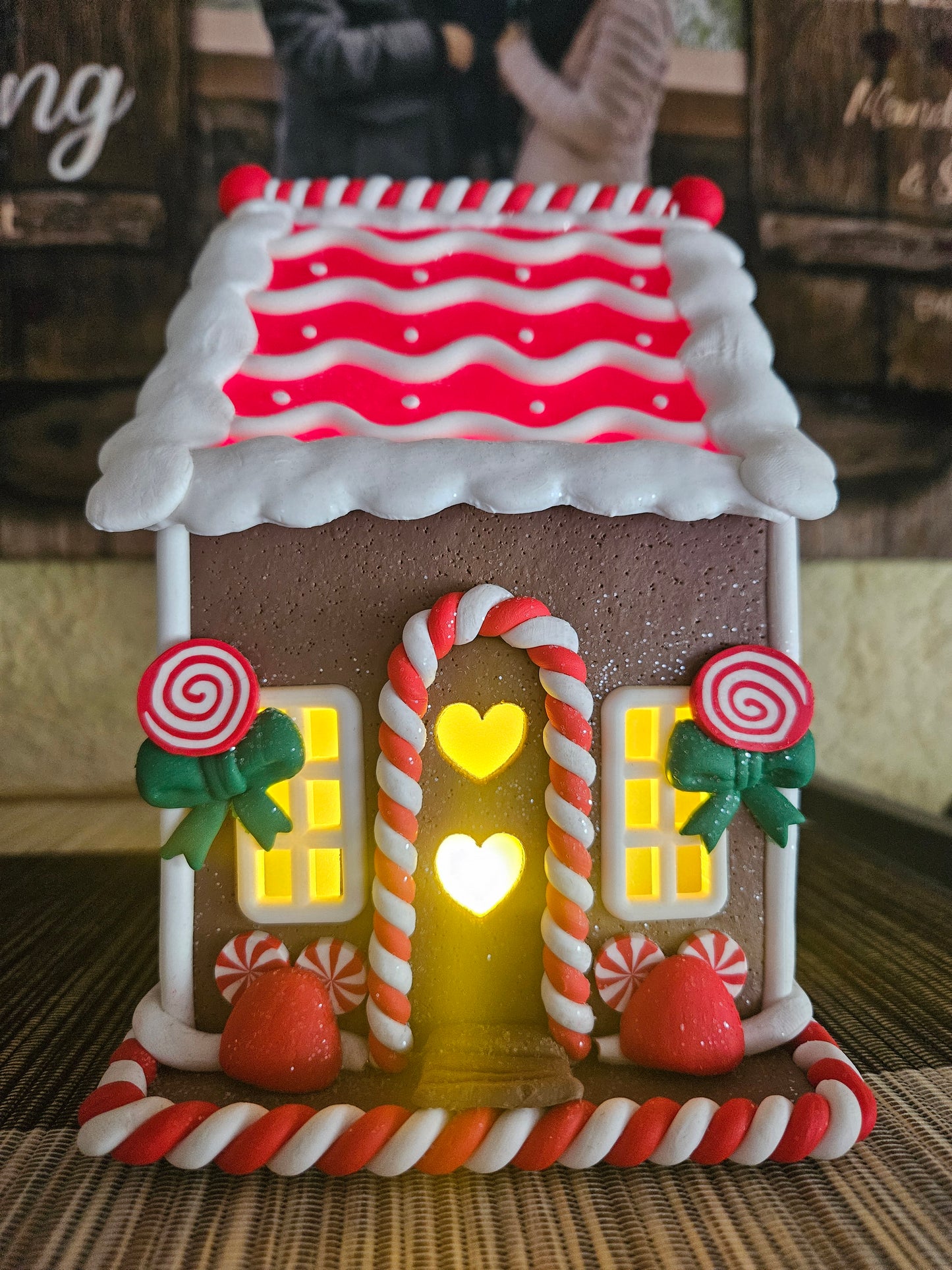 LED Lebkuchenhaus Deko Hexenhaus Weihnachtsdeko