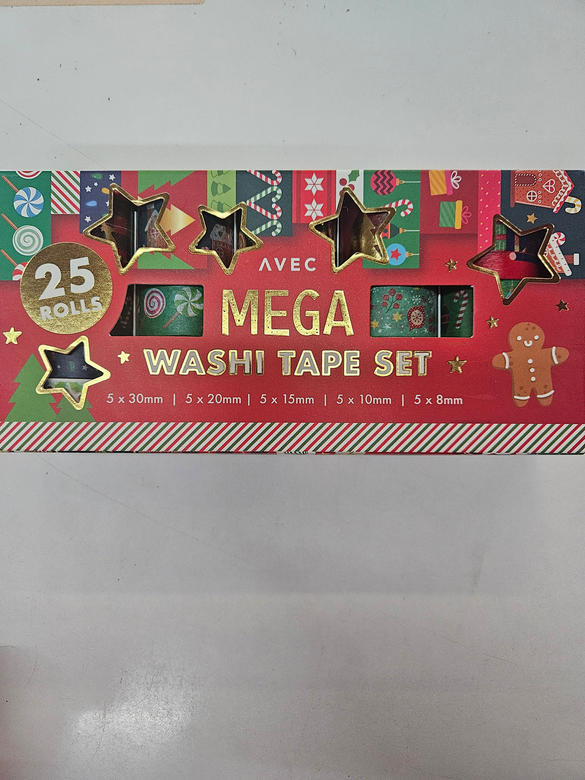 Mega Washi Tape Set 25 Rollen Weihnachts-Klebeband