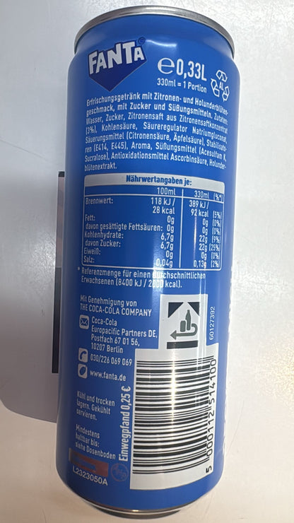 Fanta Zitrone & Holunderblüte 0,33 l Dose – Erfrischungsgetränk mit Fruchtsaft