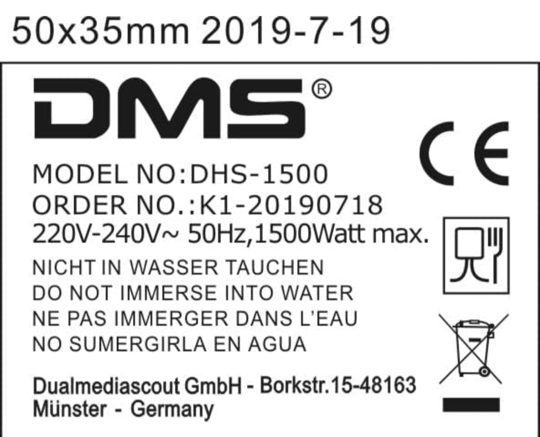 DMS Deckenheizstrahler 1500 W – Infrarot Terrassenstrahler