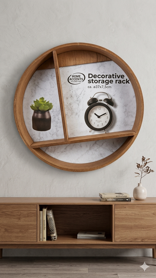 Home Accents Rundregal Wandregal Holz Ø37 cm