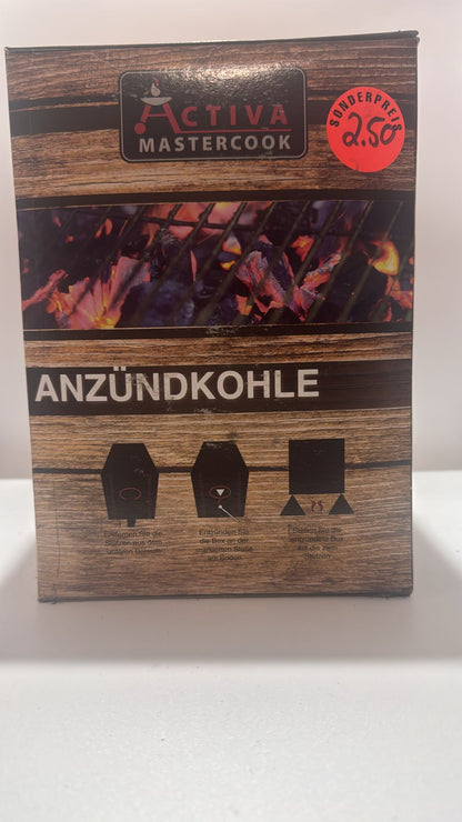 Activa Mastercook Anzündkohle Grillkohle mit Anzünder