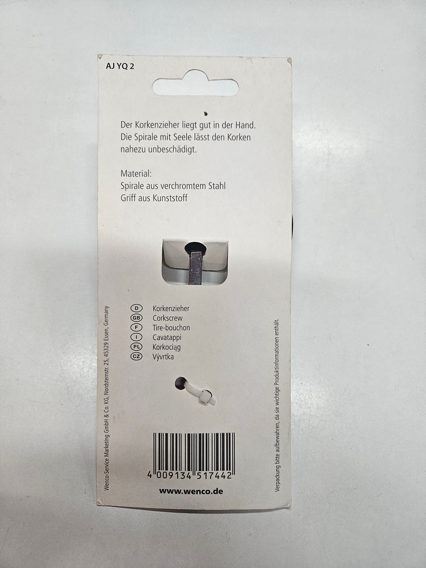 Wenco Korkenzieher – handlich & schonend für Korken