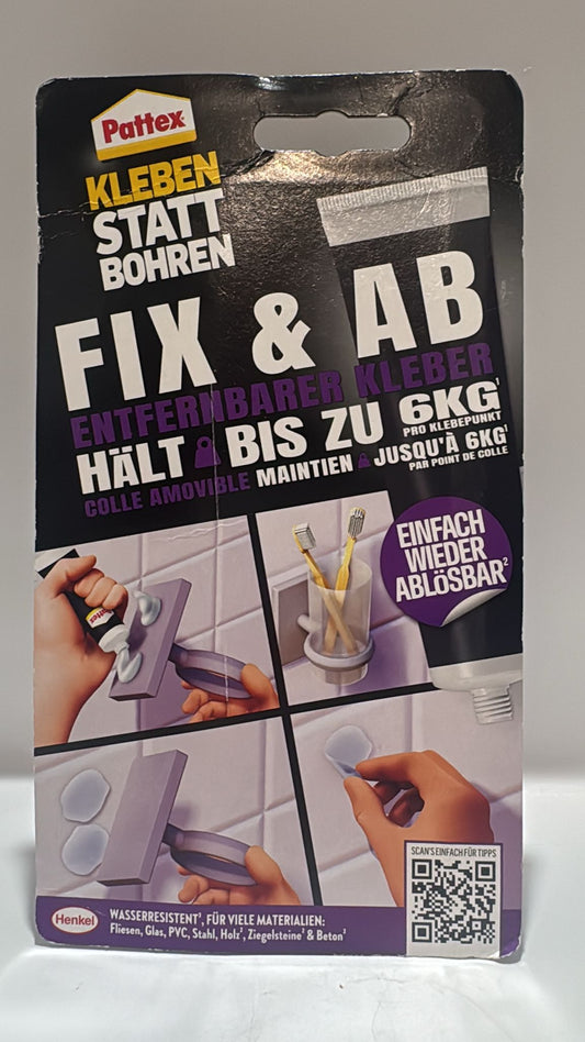 Pattex Kleben statt Bohren FIX & AB – Entfernbarer Montagekleber