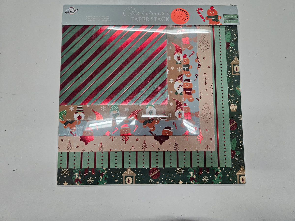 Motivpapier-Set Weihnachts-Block 24 Blatt – Scrapbooking FSC