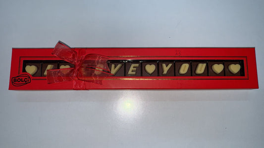 I Love You“ Schokolade 82g – Geschenkbox (MHD überschritten)